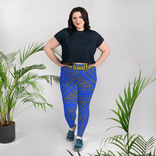 N.I.F Blue Island Tribal Plus Size Leggings